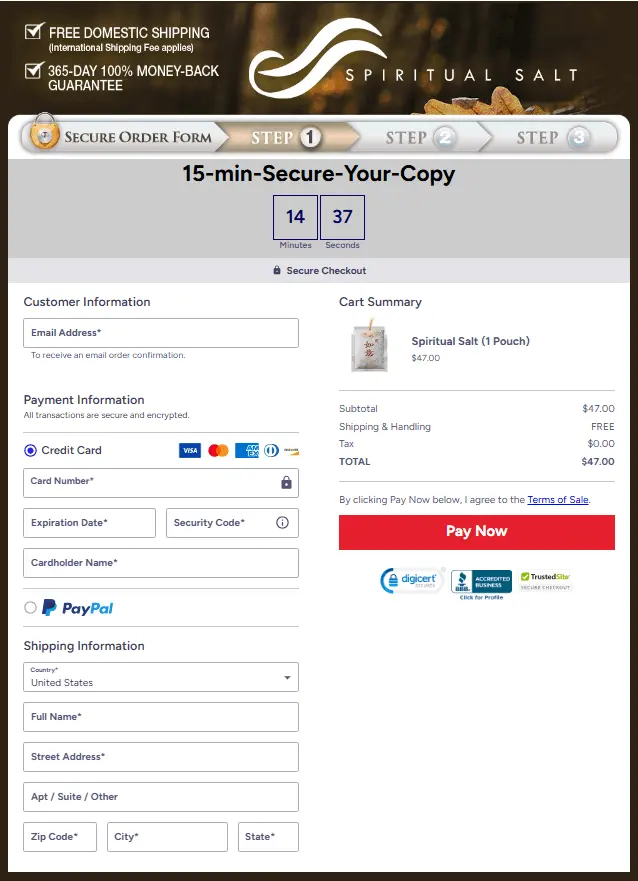 Spiritual Salt Secure Order Form